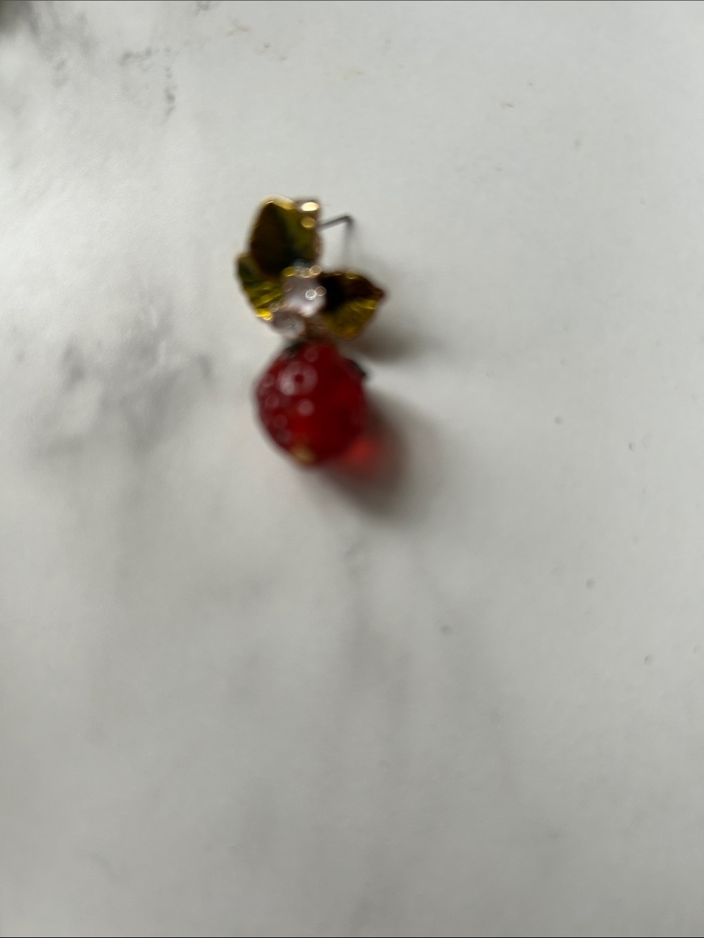 Cherry Drop Dangle Earrings - Red and Green AND strawberry Drop Earrings. - Picture 8 of 8